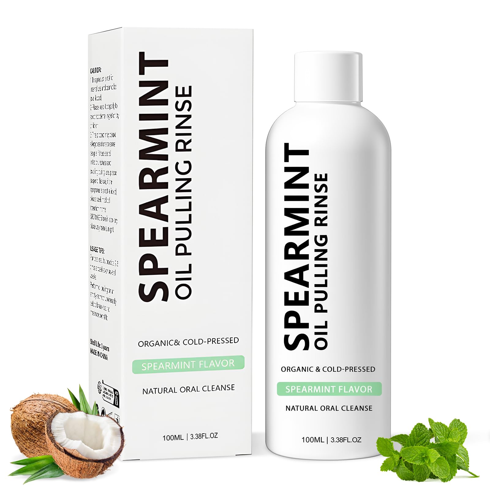 Spearmint Oil Pulling Rinse | Cold-Pressed Coconut Oil for Teeth & Fresh Breath