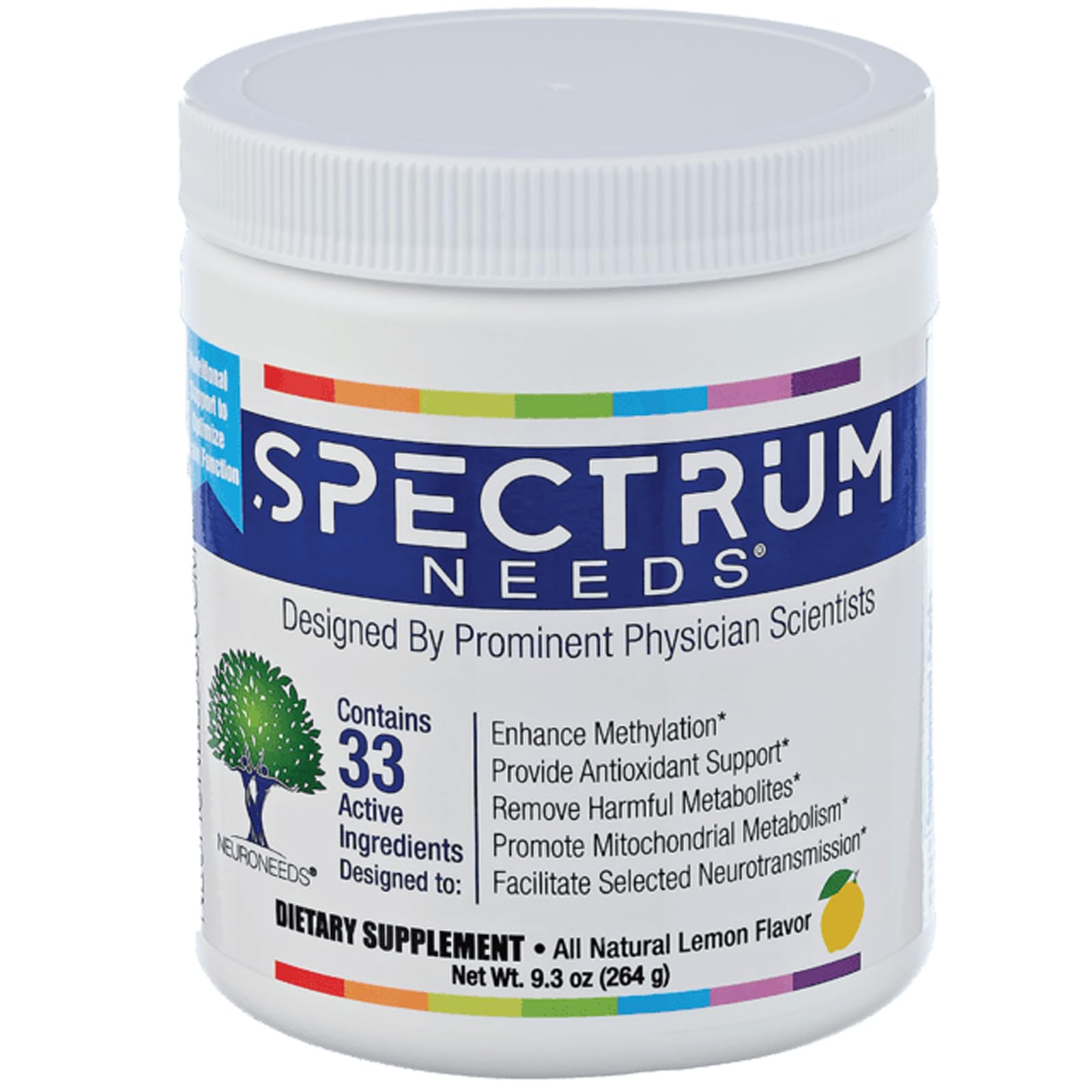 SpectrumNeeds® by NeuroNeeds – Comprehensive 33-Ingredient Nutritional Support (Lemon Flavor)