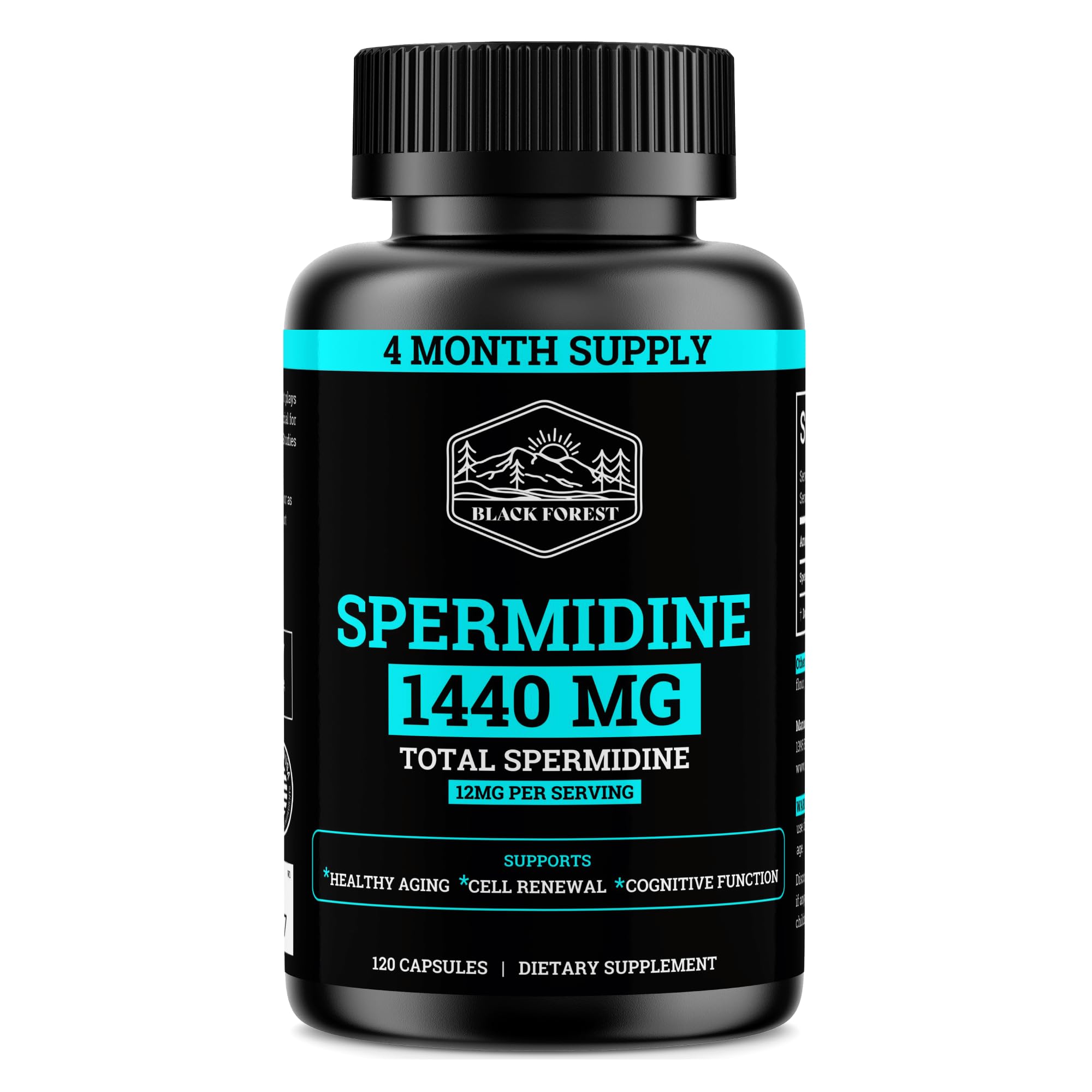 Spermidine Supplement 1440mg – 99% Pure, 4 Months Supply for Cellular Health
