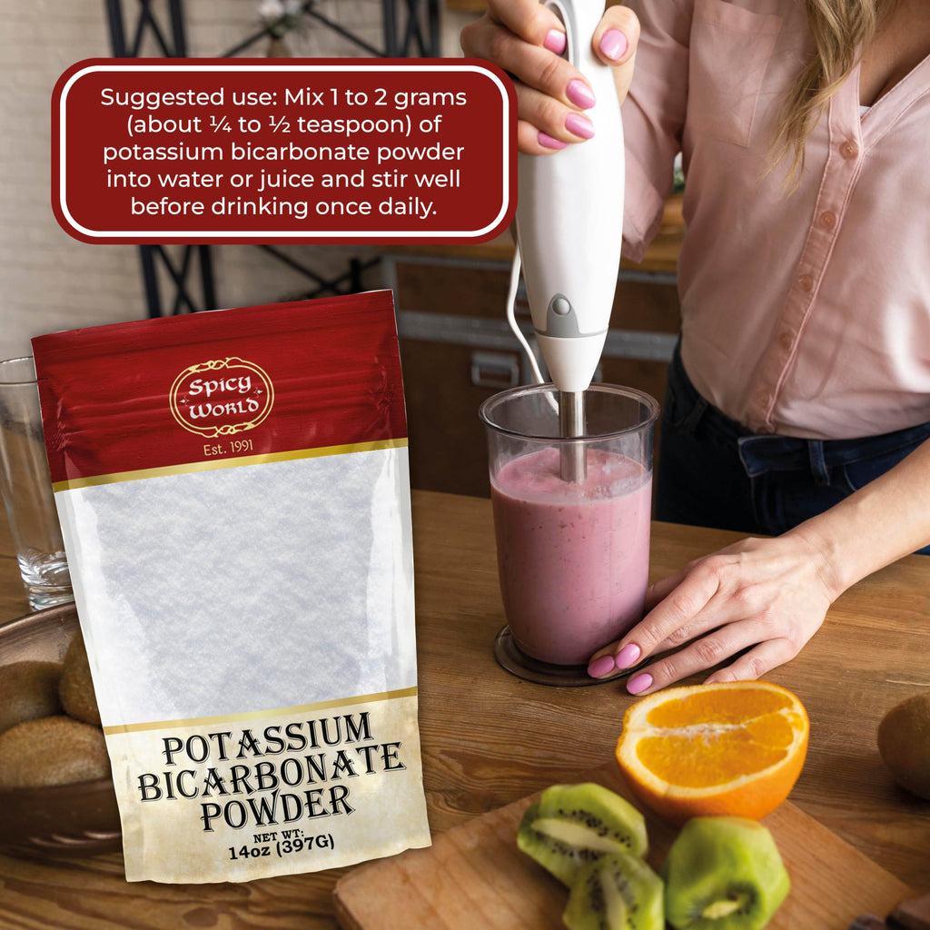 Spicy World Potassium Bicarbonate Powder 14oz - Pure, Food Safe, Leavening