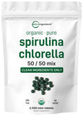Spirulina & Chlorella Mini Tablets – 2,500 (8 Month) 50/50 Blend