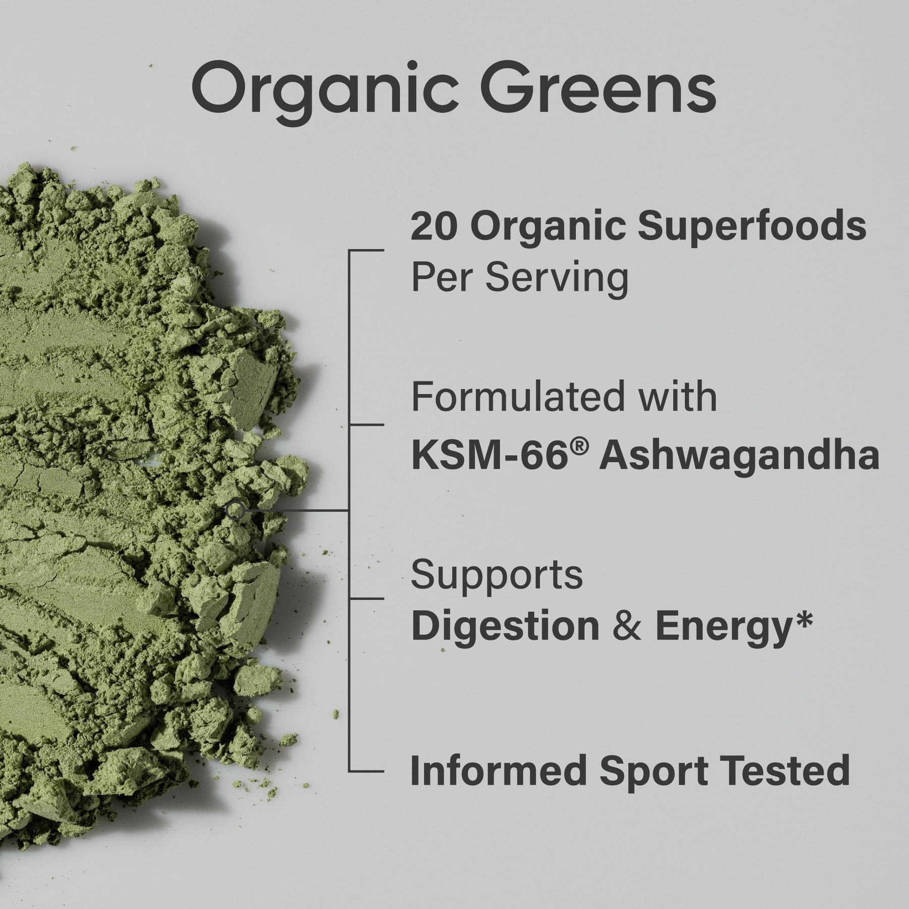 Sports Research Organic Greens Powder with Spirulina & Chlorella – 30 Servings, Vegan & Sugar-Free