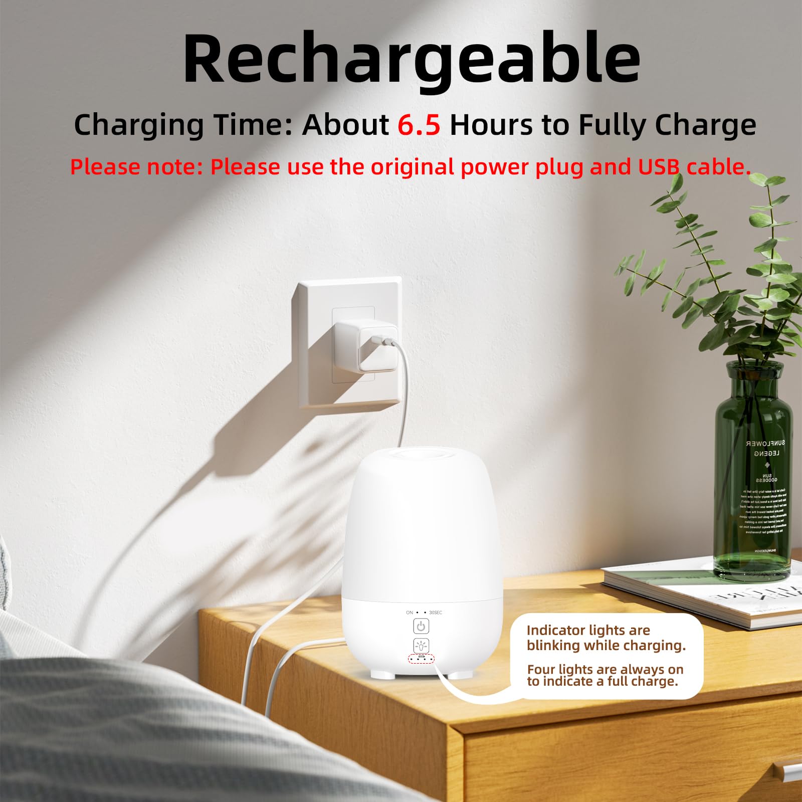 SPLITSKY 150ML Cordless Diffuser – 6000mAh Battery, 7h Run Time