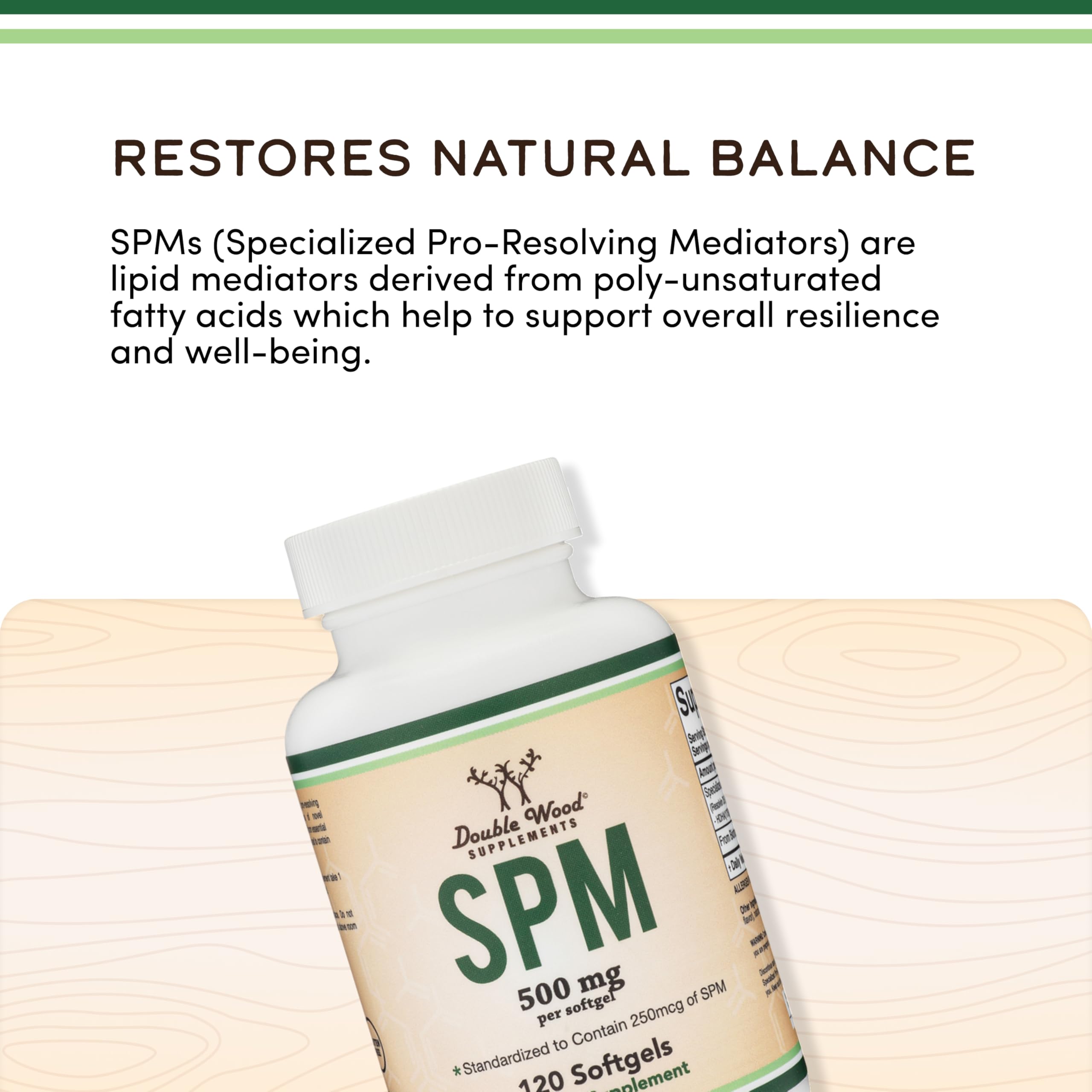 Double Wood SPM Max: 120 Softgels, 500mg | Specialized Pro-Resolving Mediators