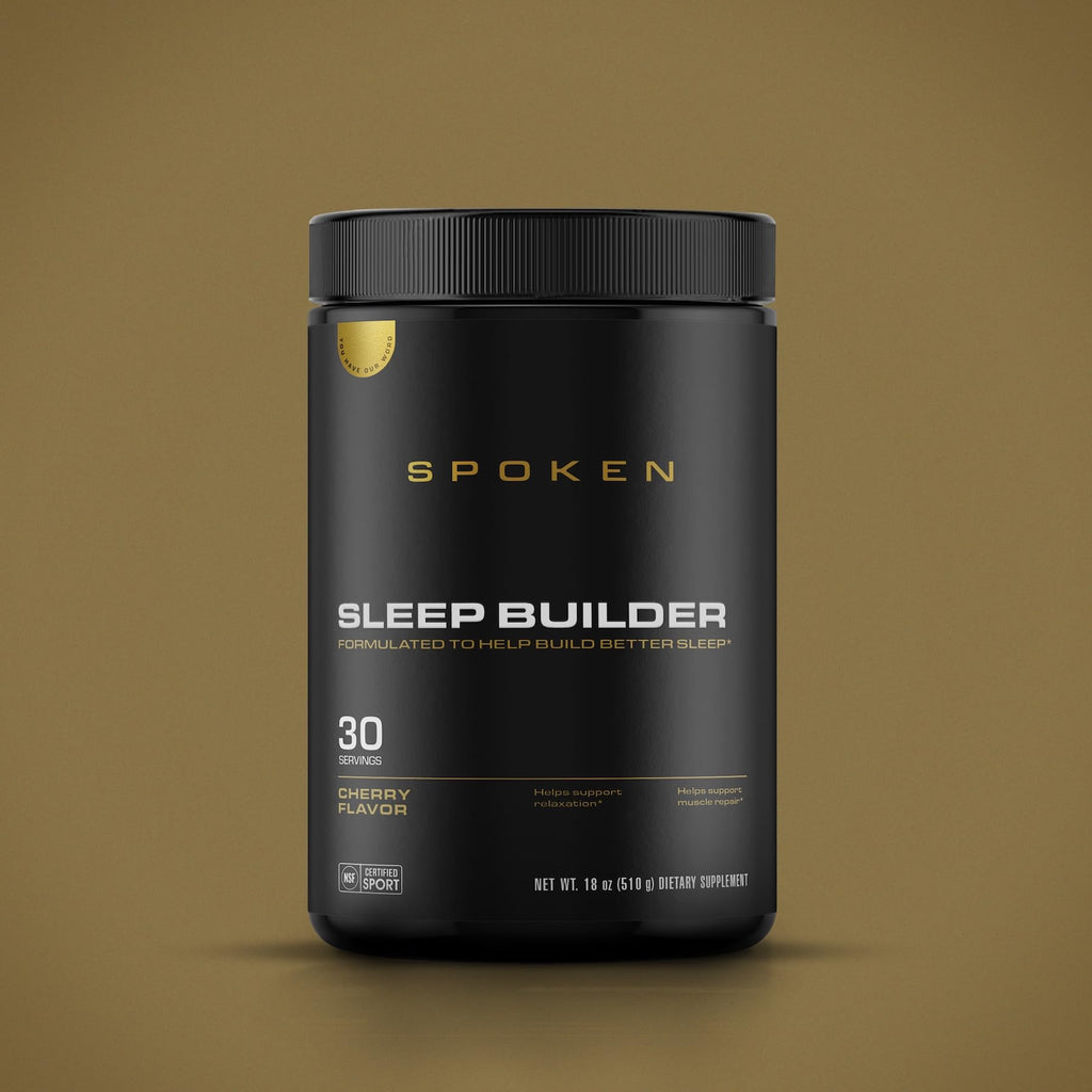 Spoken Nutrition Sleep Builder – Melatonin-Free Sleep Powder, 3 Magnesium Forms, Cherry Flavor, 30 Servings