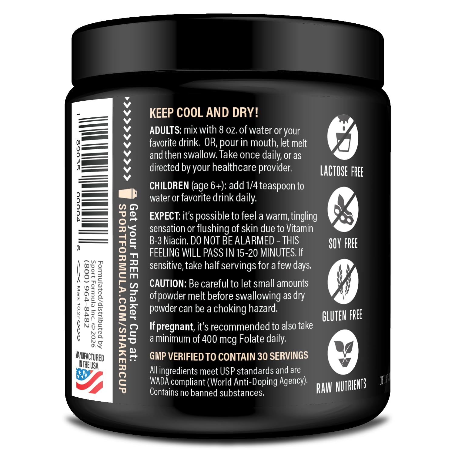 Sport Formula 99 Multivitamin Powder – Keto Drink Mix, Vegan, BCAA Support, Electrolytes