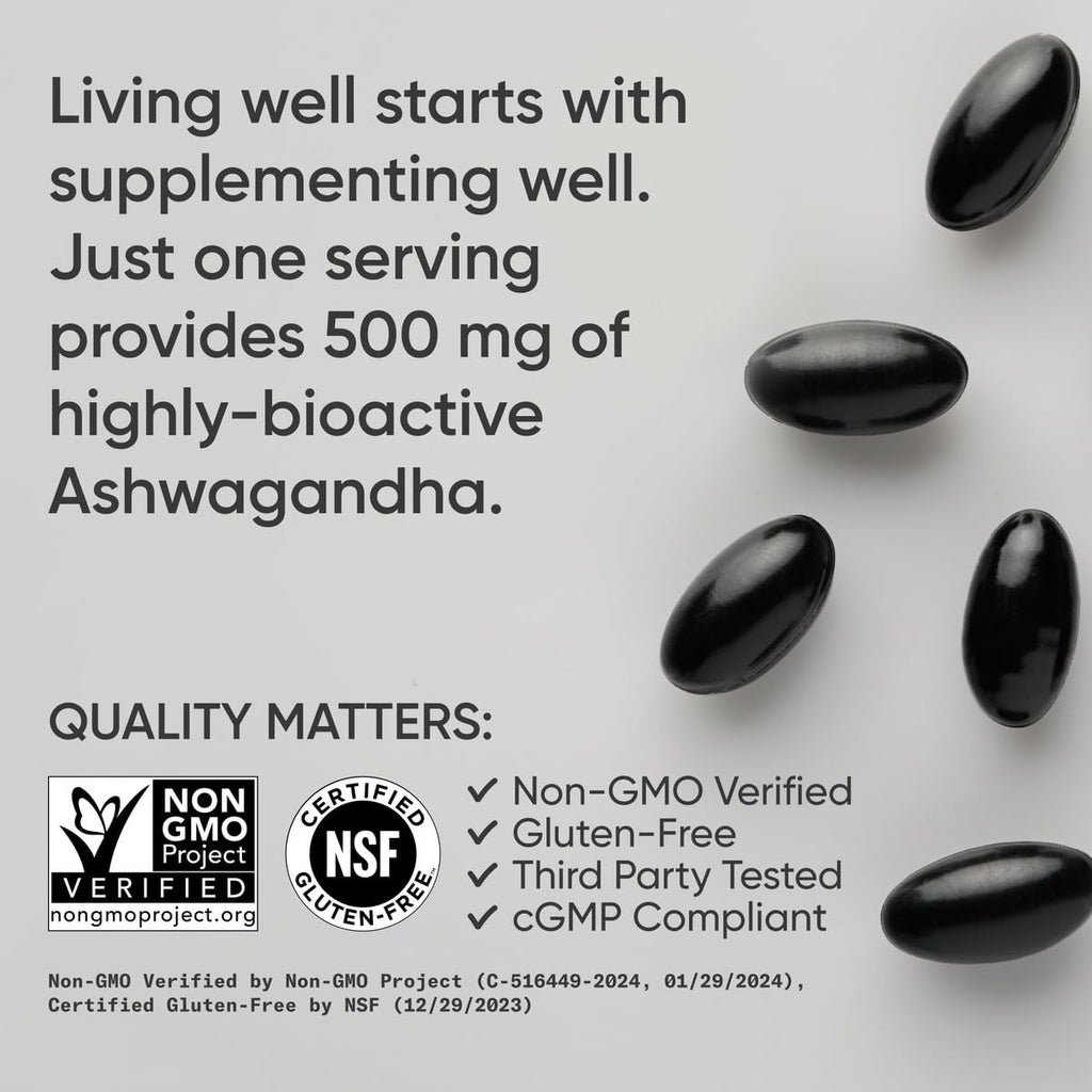 Sports Research Ashwagandha Softgels with Coconut MCT Oil – 120 Count – Shoden 35% Withanolides | Vegan & Gluten Free