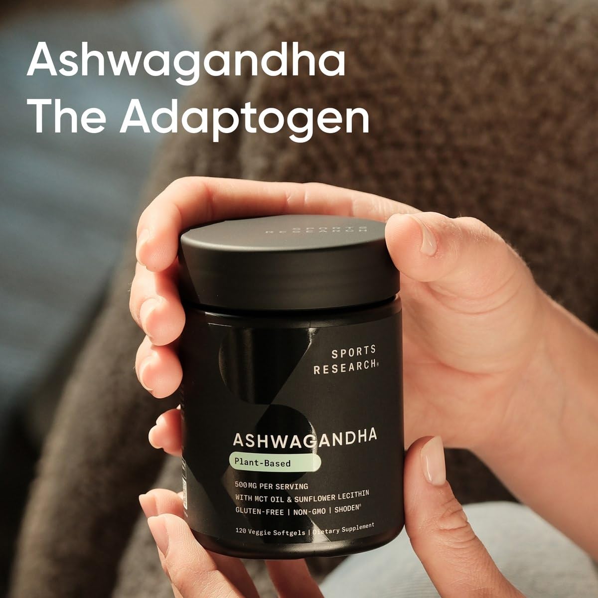 Sports Research Ashwagandha Softgels with Coconut MCT Oil – 120 Count – Shoden 35% Withanolides | Vegan & Gluten Free
