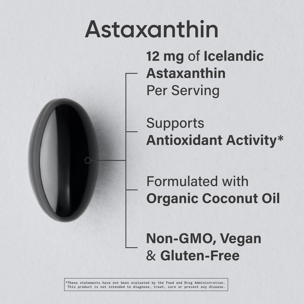 Sports Research Triple Strength Vegan Astaxanthin 12mg - Algae-Based, Non-GMO, 60 Softgels