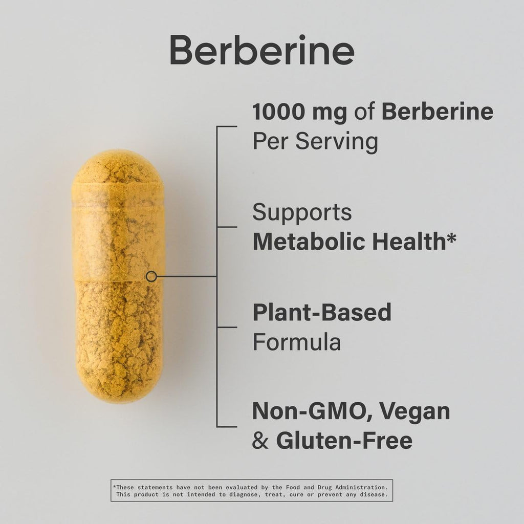 Sports Research Berberine 500mg – 120 Veggie Capsules | Vegan, Gluten-Free, Non-GMO