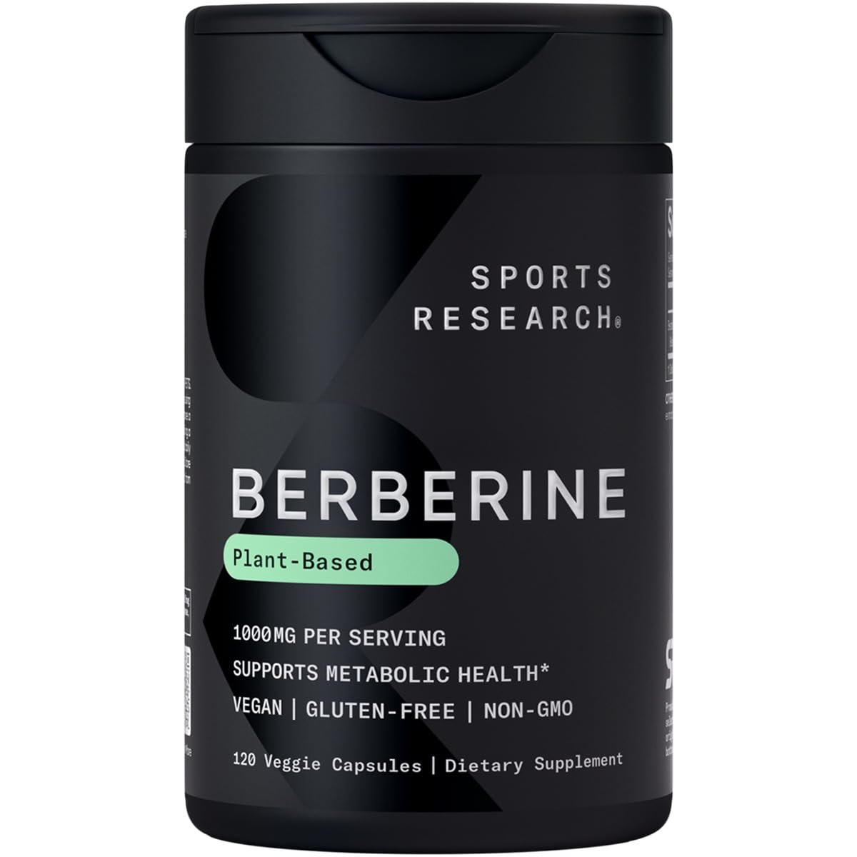 Sports Research Berberine 500mg – 120 Veggie Capsules | Vegan, Gluten-Free, Non-GMO