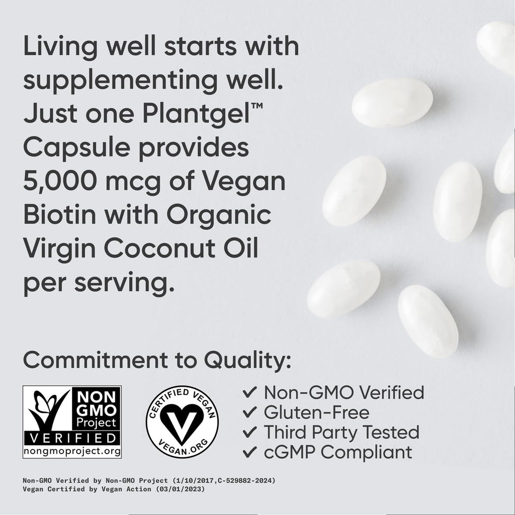 Sports Research Biotin 5,000 mcg with Organic Coconut Oil | Healthy Hair & Skin