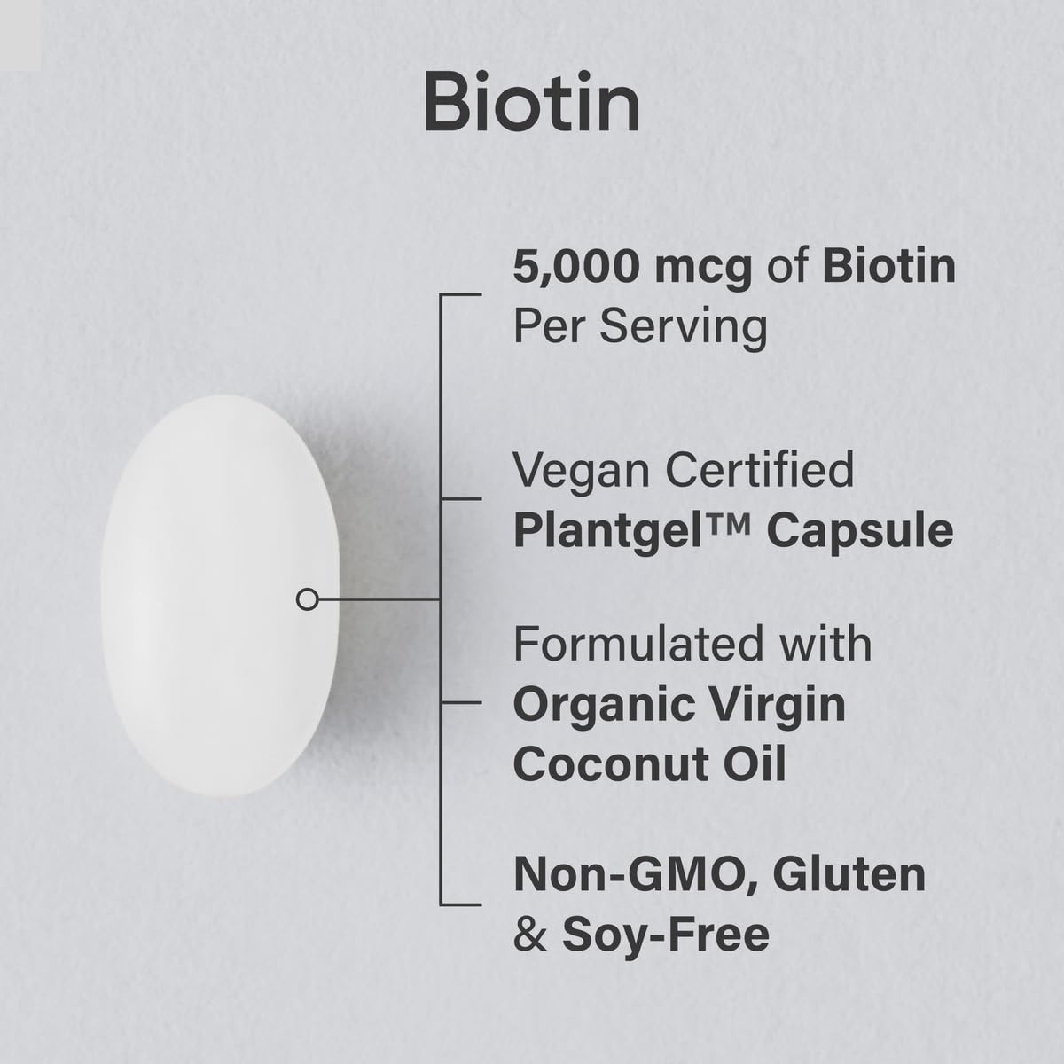Sports Research Biotin 5,000 mcg with Organic Coconut Oil | Healthy Hair & Skin