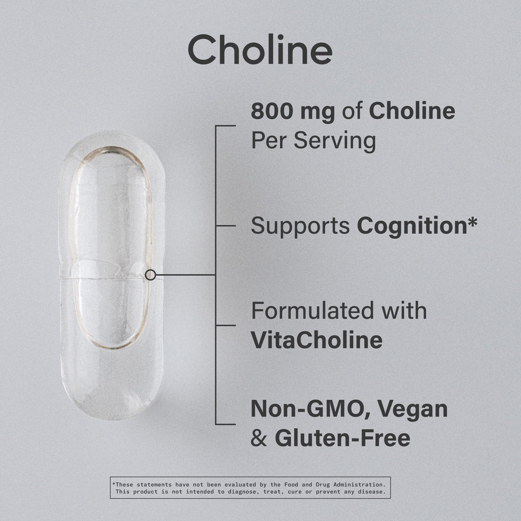 Sports Research Choline 800 mg | VitaCholine for Focus | Vegan Certified