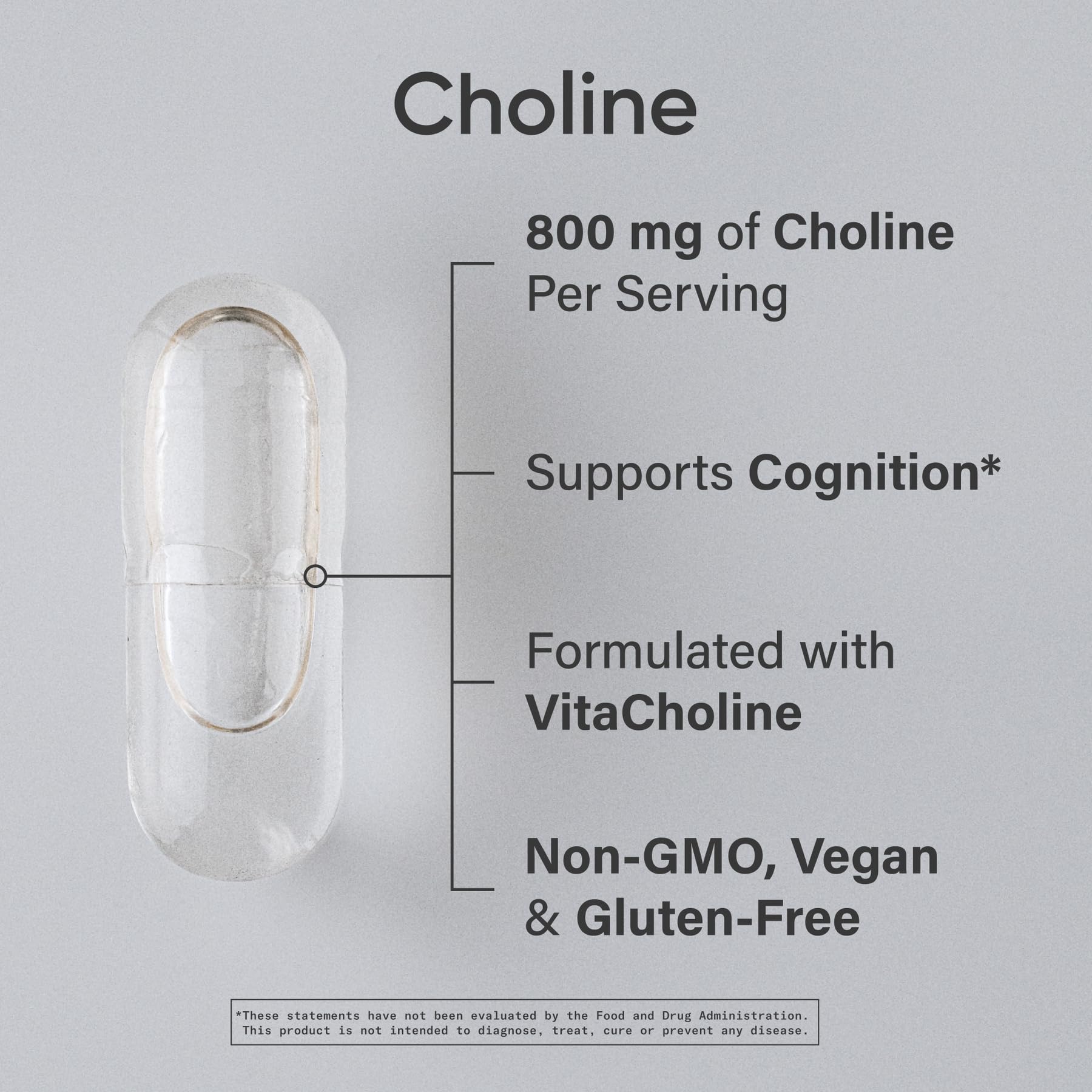 Sports Research Choline 800 mg | VitaCholine for Focus | Vegan Certified