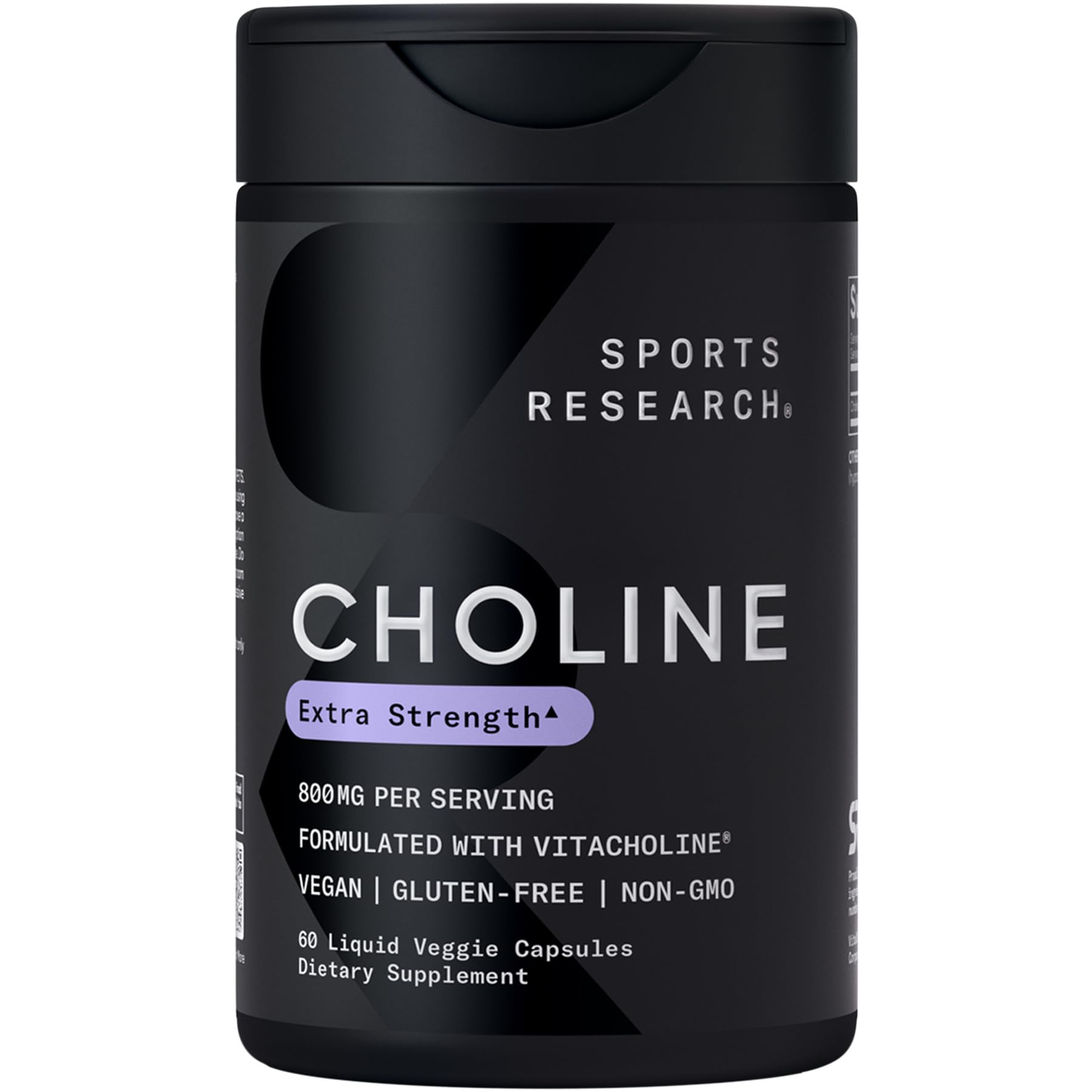 Sports Research Choline 800 mg | VitaCholine for Focus | Vegan Certified