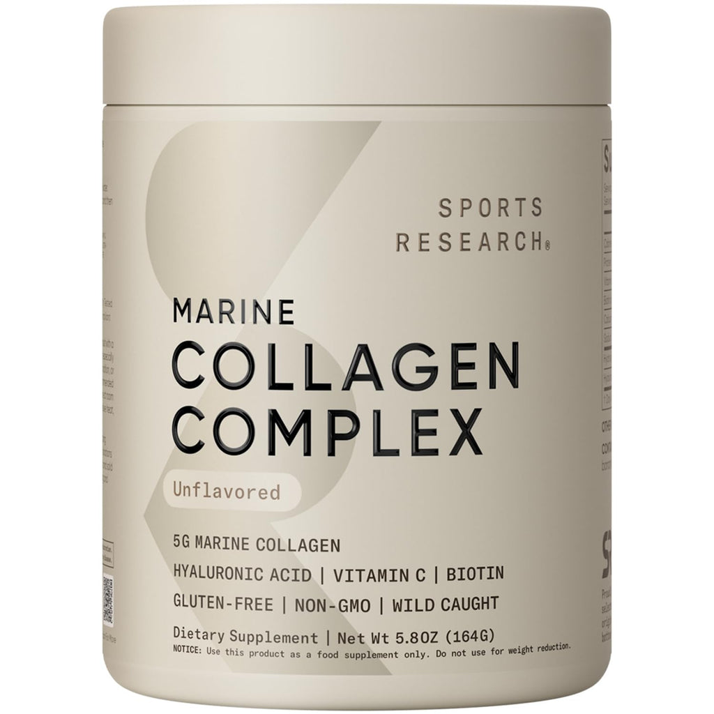 Sports Research Collagen Beauty Complex – Hyaluronic Acid, Vitamin C + Biotin | Unflavored (30 Servings)