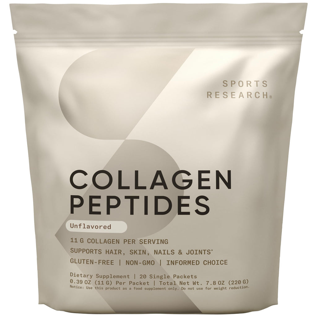 Sports Research Collagen Peptides - Hydrolyzed Type I & III Collagen Powder for Skin, Joints, Hair & Nails