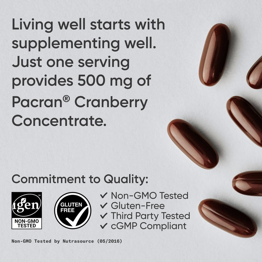 Sports Research Cranberry Fruit Complex Softgels – Urinary Tract Health Support | Pacran & Vitamins C & E