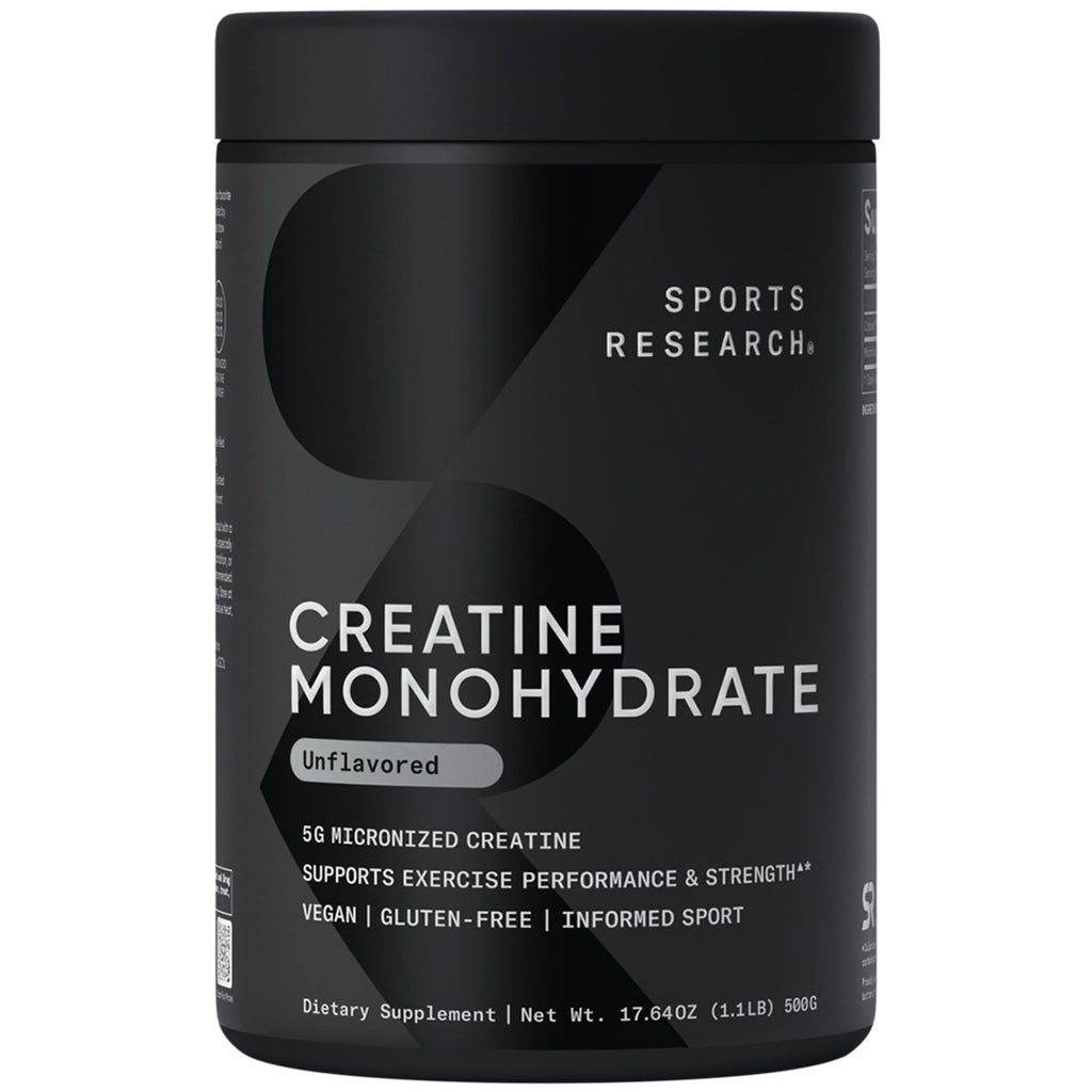 Sports Research Creatine Monohydrate - 5 g Micronized, 17.46 oz | Build Strength & Recovery