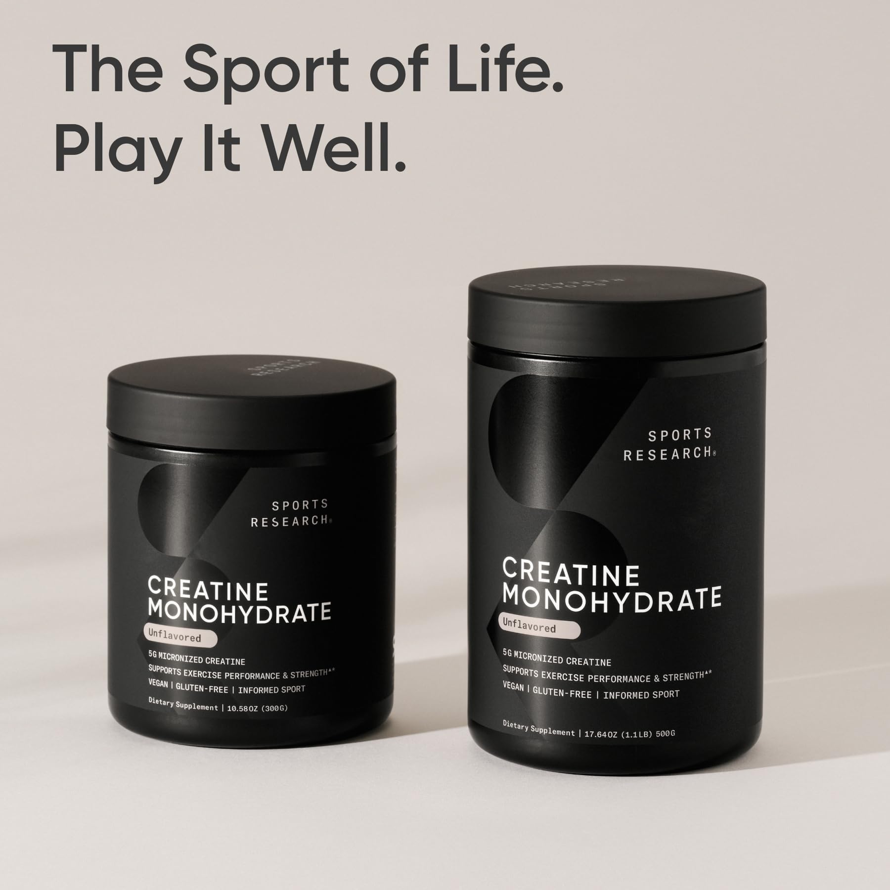 Sports Research Creatine Monohydrate - 5 g Micronized, 17.46 oz | Build Strength & Recovery