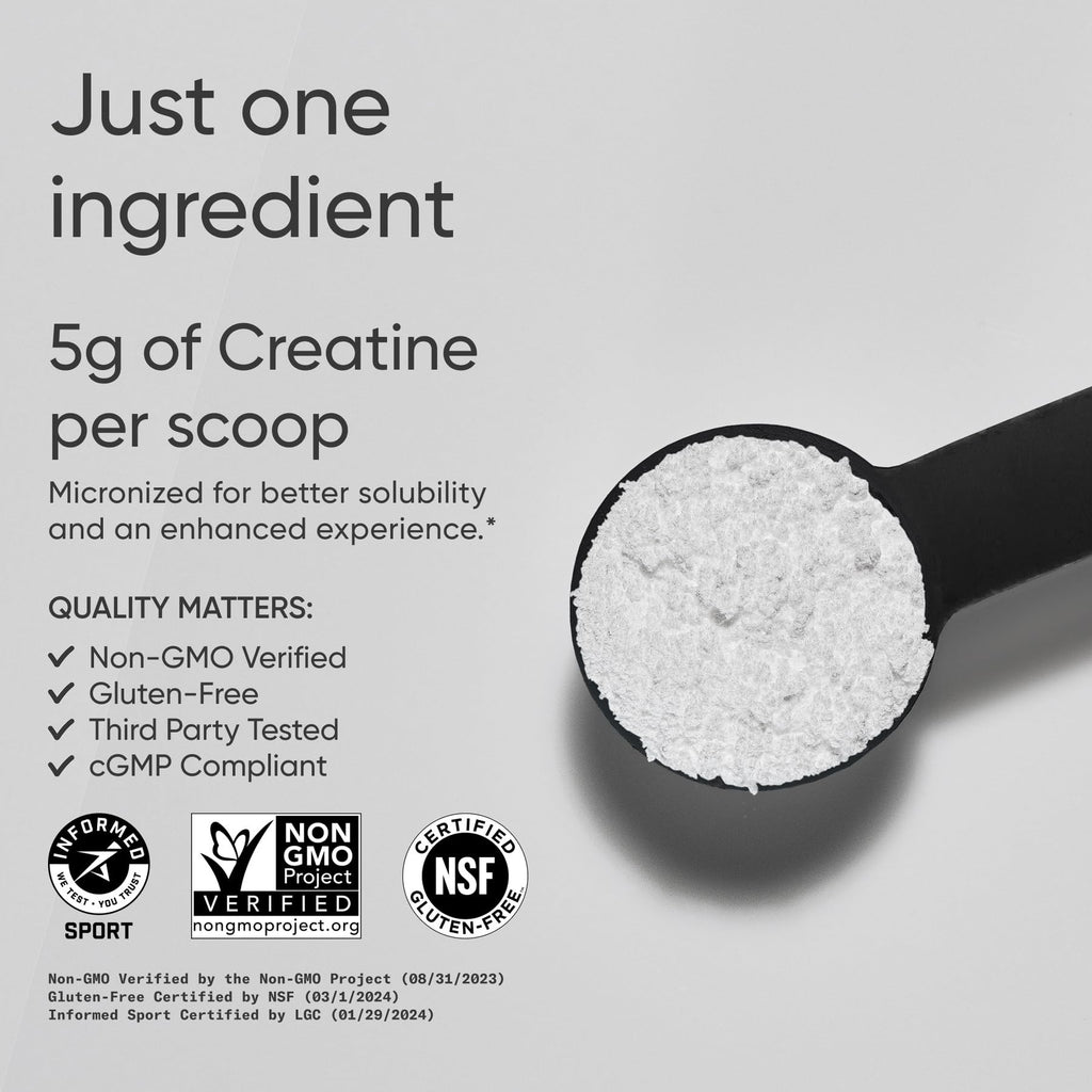 Sports Research Creatine Monohydrate - 5 g Micronized, 17.46 oz | Build Strength & Recovery