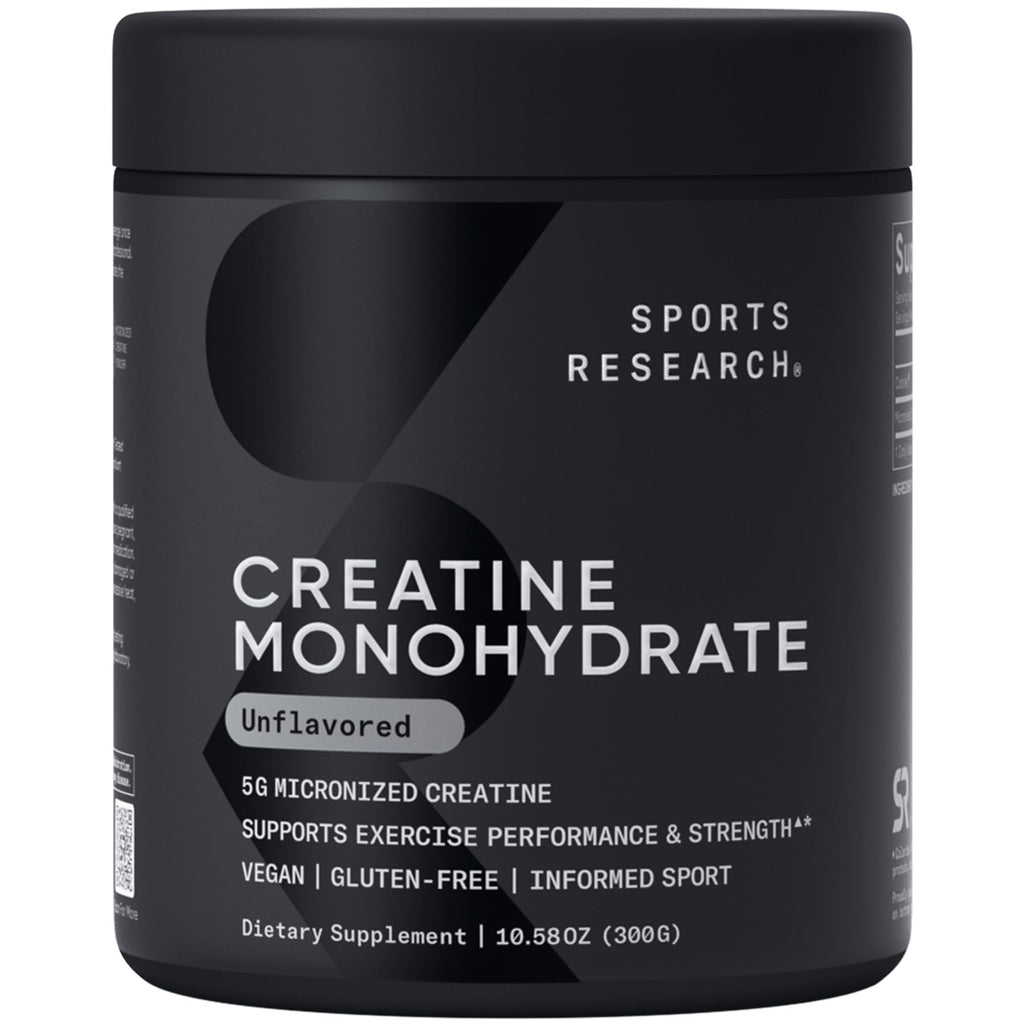 Sports Research Creatine Monohydrate – 5 g Micronized, 10.58 oz