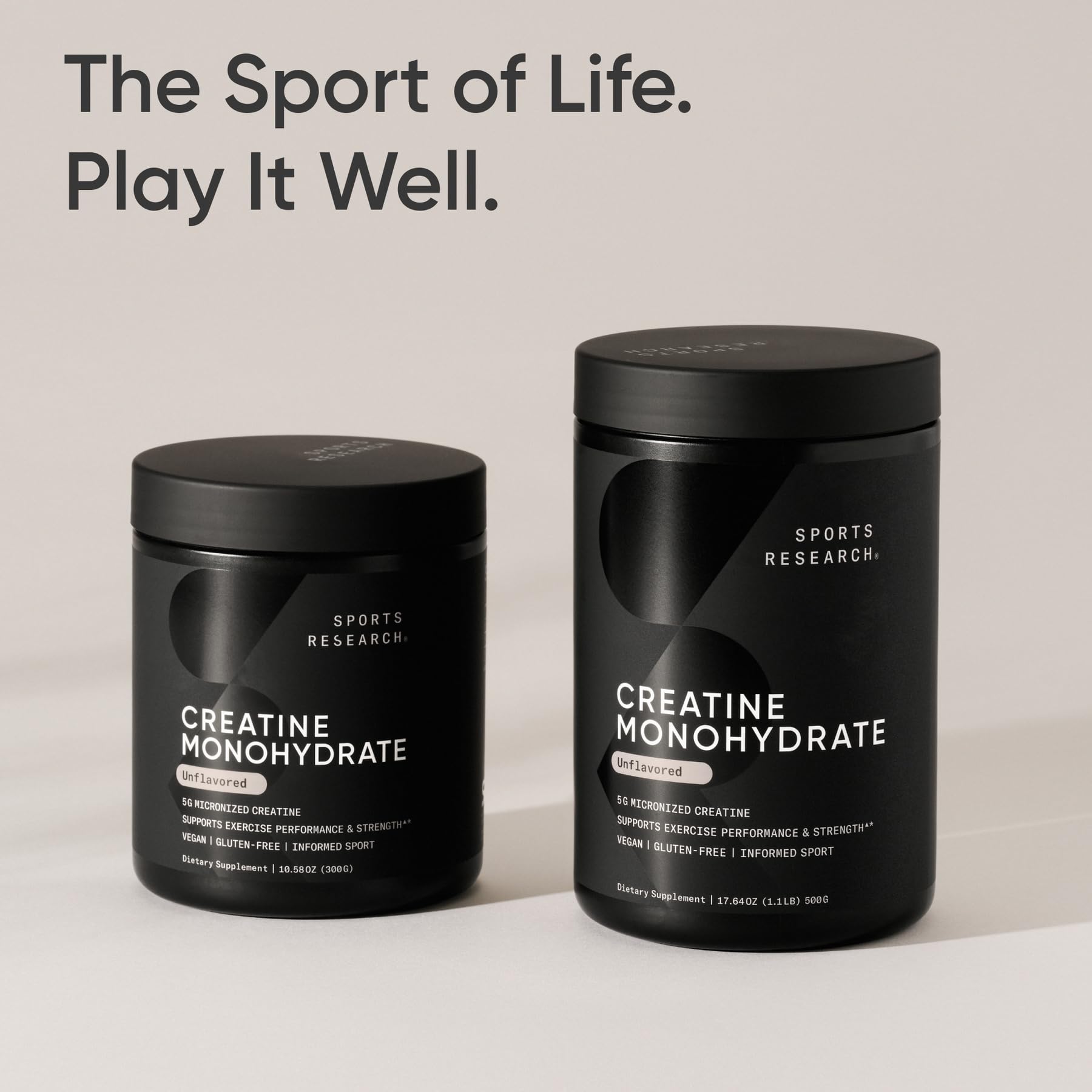 Sports Research Creatine Monohydrate – 5 g Micronized, 10.58 oz