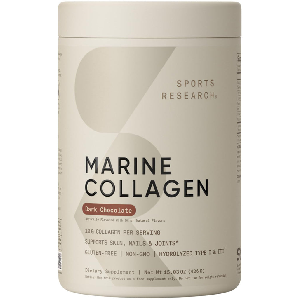 Sports Research Marine Collagen Peptides - Dark Chocolate for Hair, Skin & Joints
