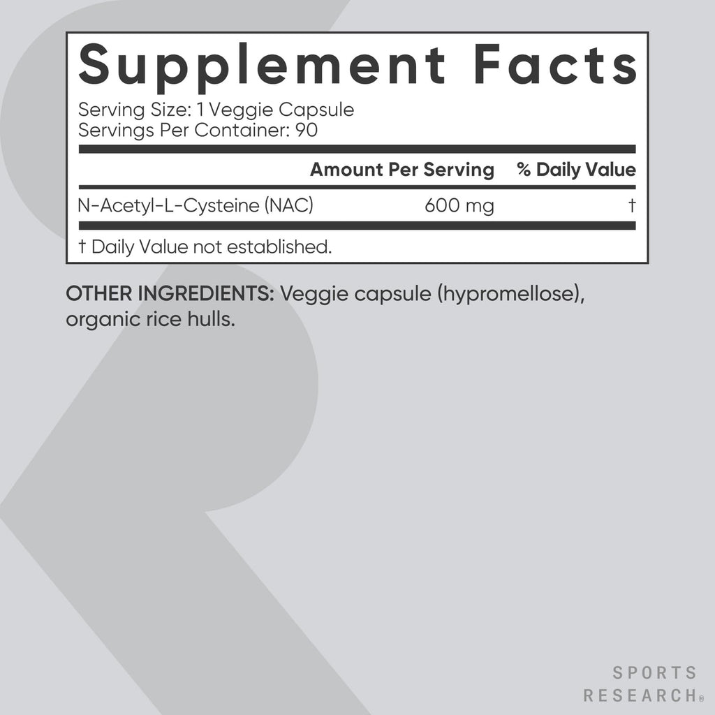 Sports Research N-Acetyl L-Cysteine (NAC) 600mg Veggie Capsules – Lemon Aroma, 2 Pack – Vegan, Non-GMO, Gluten Free