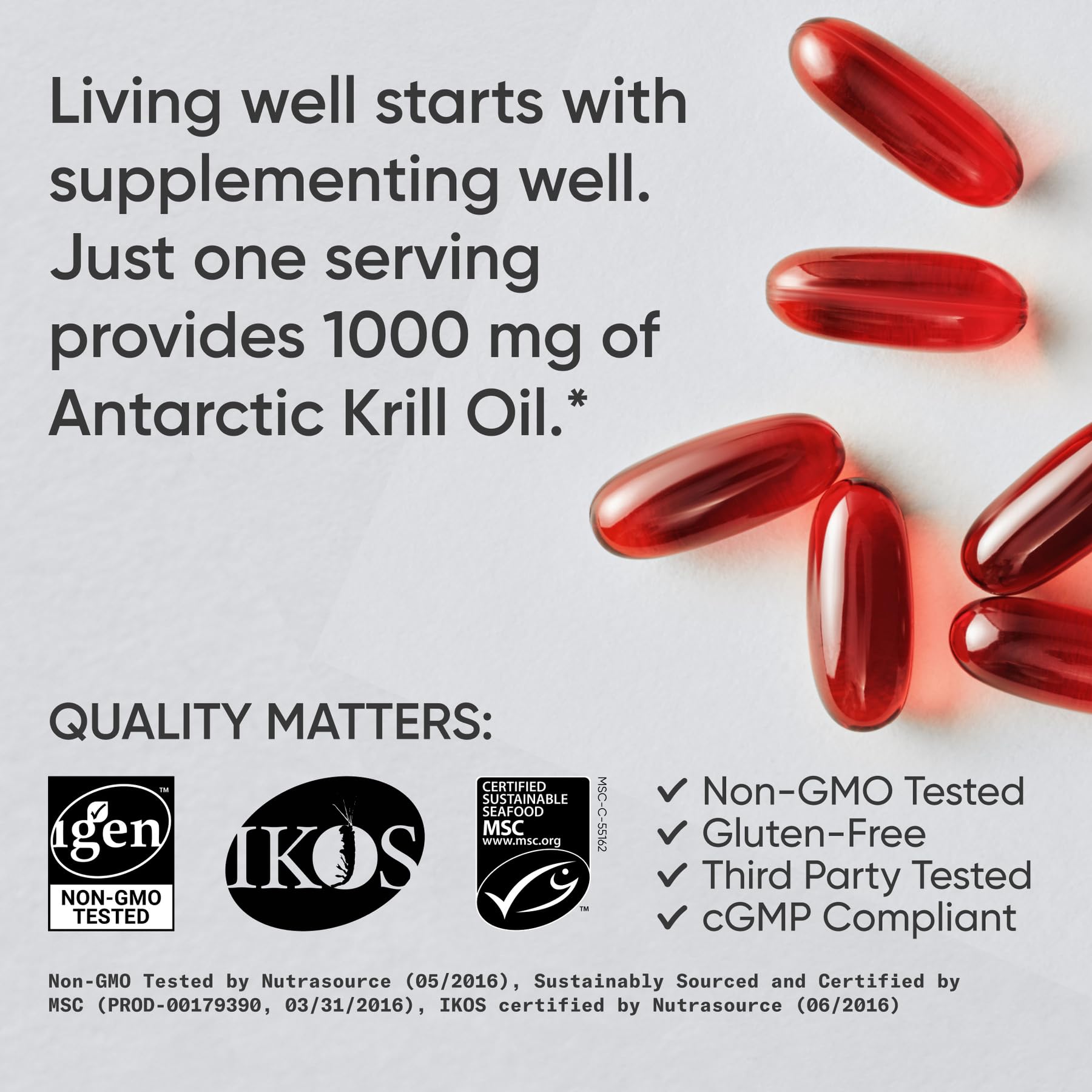 Sports Research Omega-3 Krill Oil 1000mg Double Strength – MSC Certified
