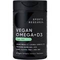 Sports Research Vegan Omega-3 + Vitamin D3 Softgels – 1020mg Omega-3, 5000 IU D3 (60 Veggie Softgels)