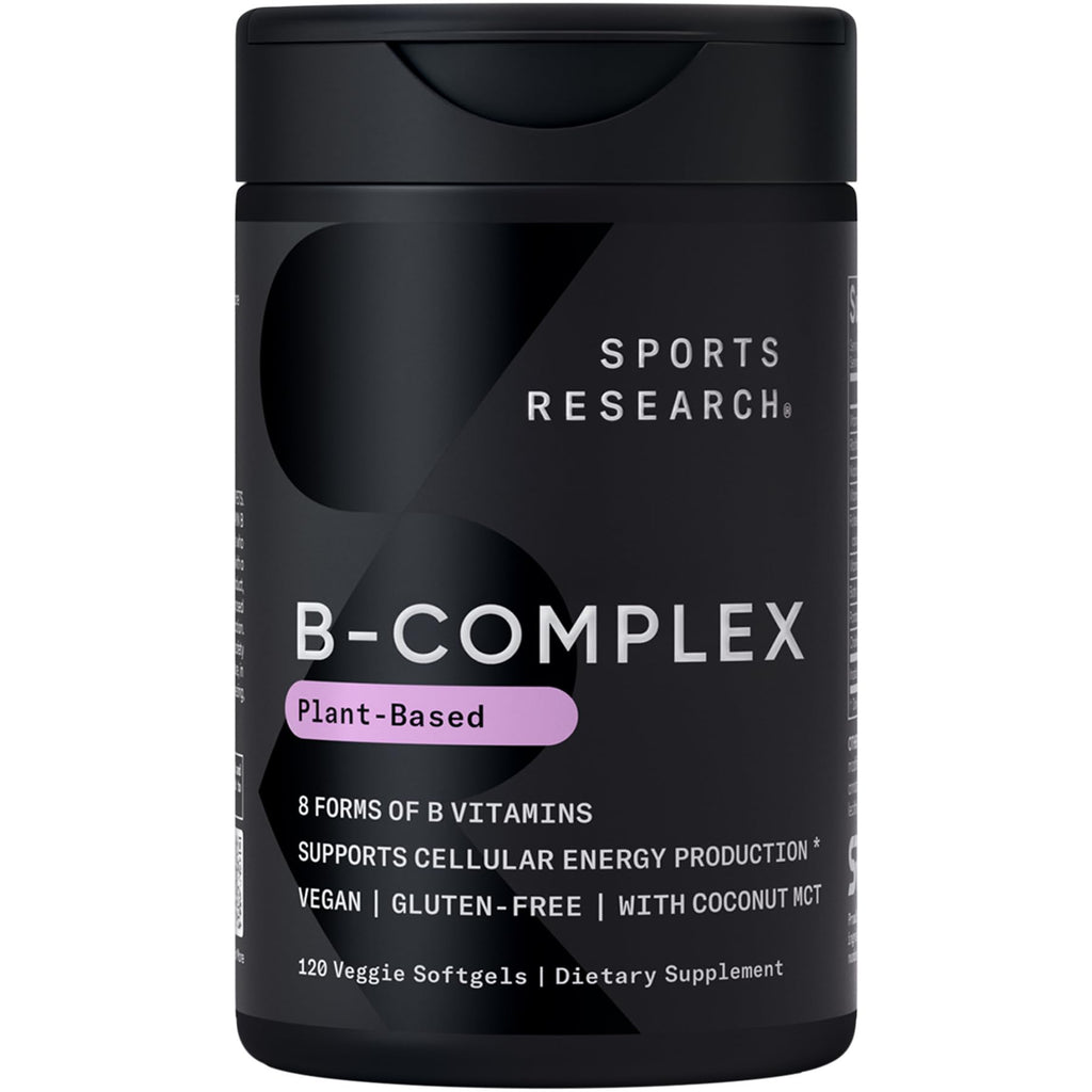 Sports Research Vitamin B-Complex – Full Spectrum B Vitamins, Methylated B12 & Folate