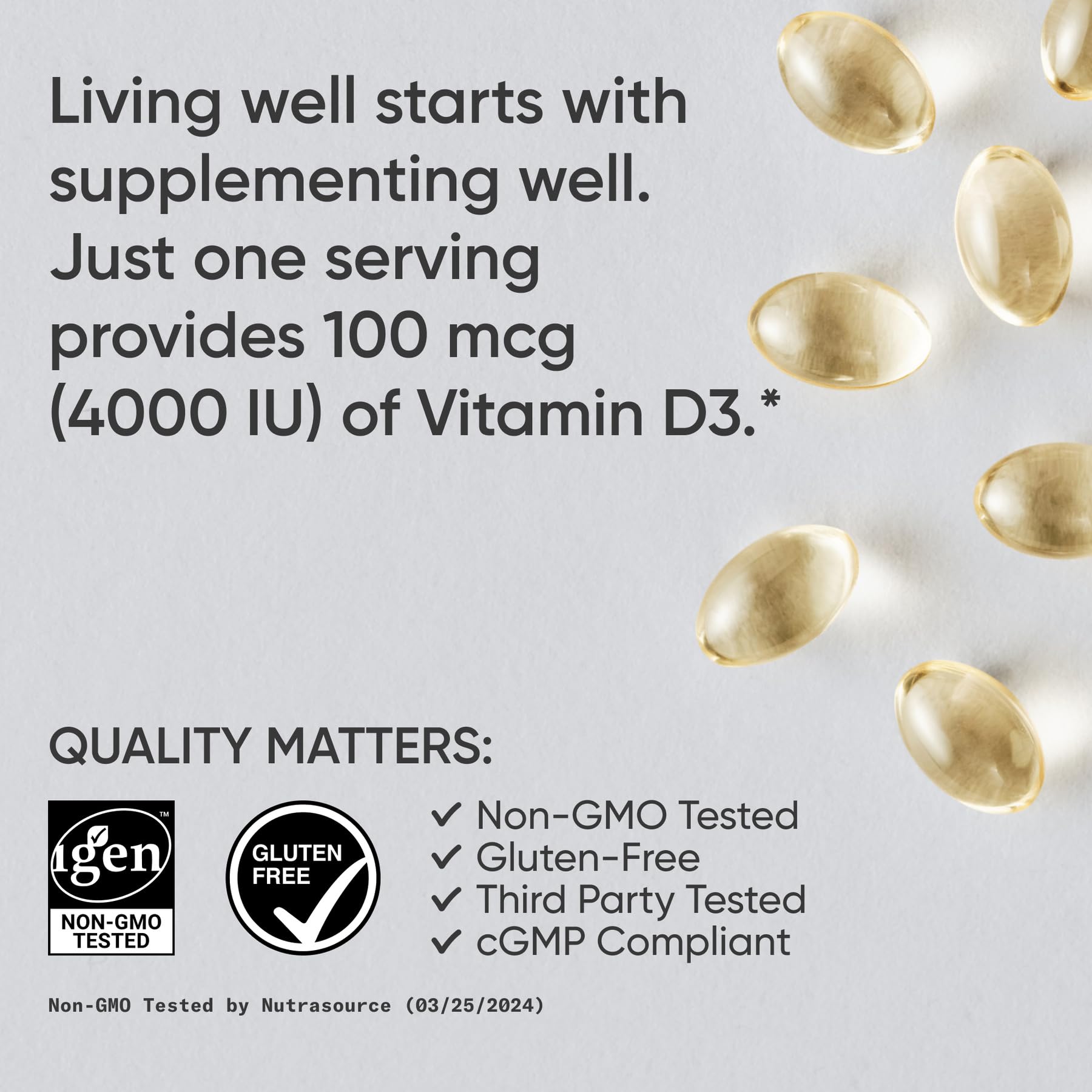 Sports Research Vitamin D3 4000 IU with Coconut MCT Oil - 360 Softgels | Gluten Free, Non-GMO, Soy Free