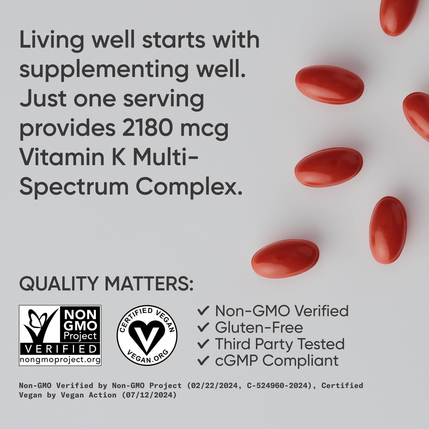 Sports Research Vitamin K Multi-Spectrum - 60 Softgels | K1, K2 MK-4 & MK-7