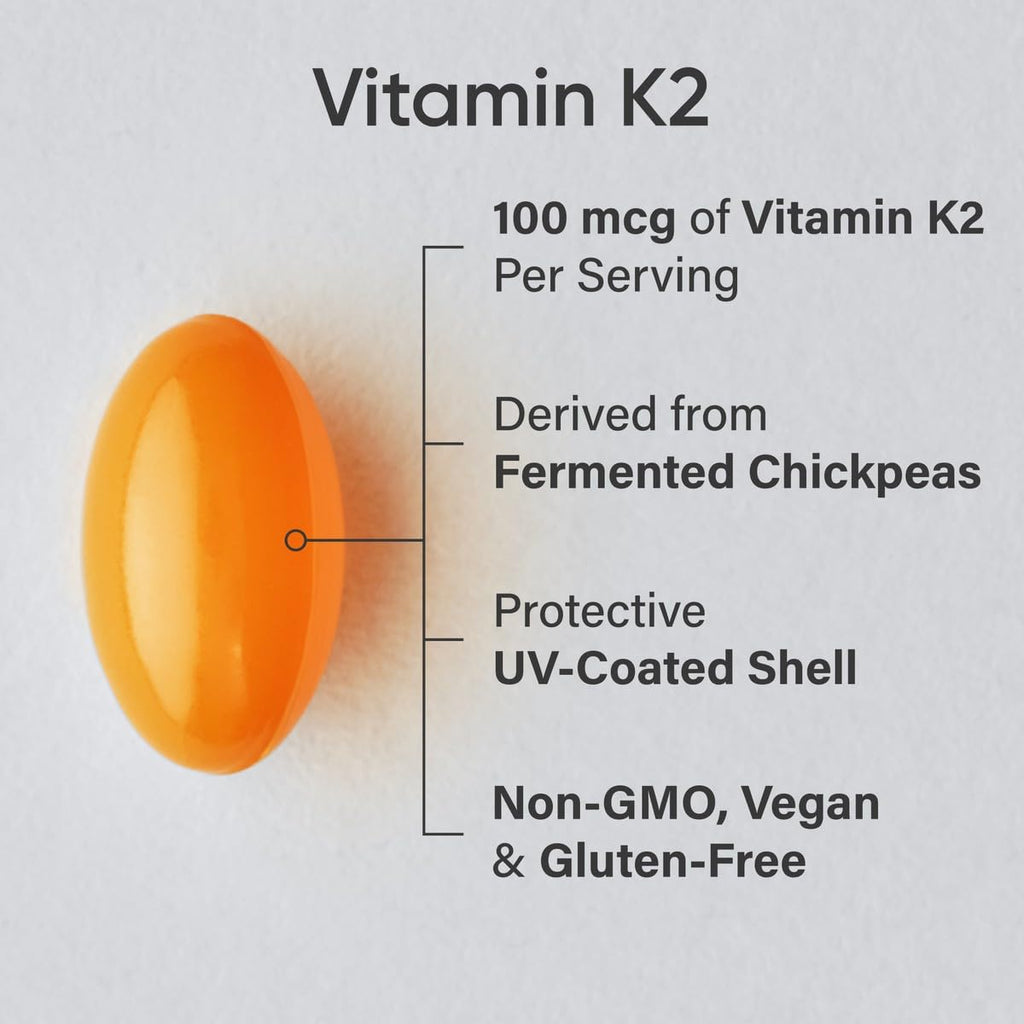 Sports Research Vitamin K2 MK-7 100 mcg with Coconut MCT Oil – 60 Veggie Softgels