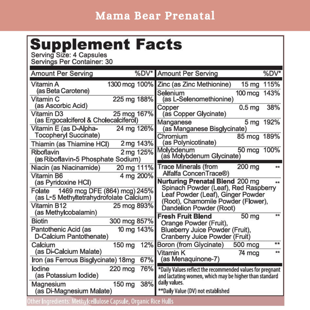 SPRIGS Mama Bear Prenatal Vitamins for Women, 120 Capsules | Pregnancy, Conception & Nursing