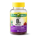 Spring Valley Vitamin B12 Gummies for Adults – Metabolism Support, Natural Fruit Flavor, 100 Gummies