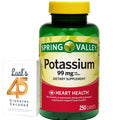Spring Valley Potassium Caplets 99 mg - 250 Count | Gluten-Free Potassium Gluconate with Lual's 45 Diabetes Decoded