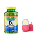 Spring Valley Vitamin D3 Softgels 125 mcg (5,000 IU) – 400 Count + Gift Ice Roller