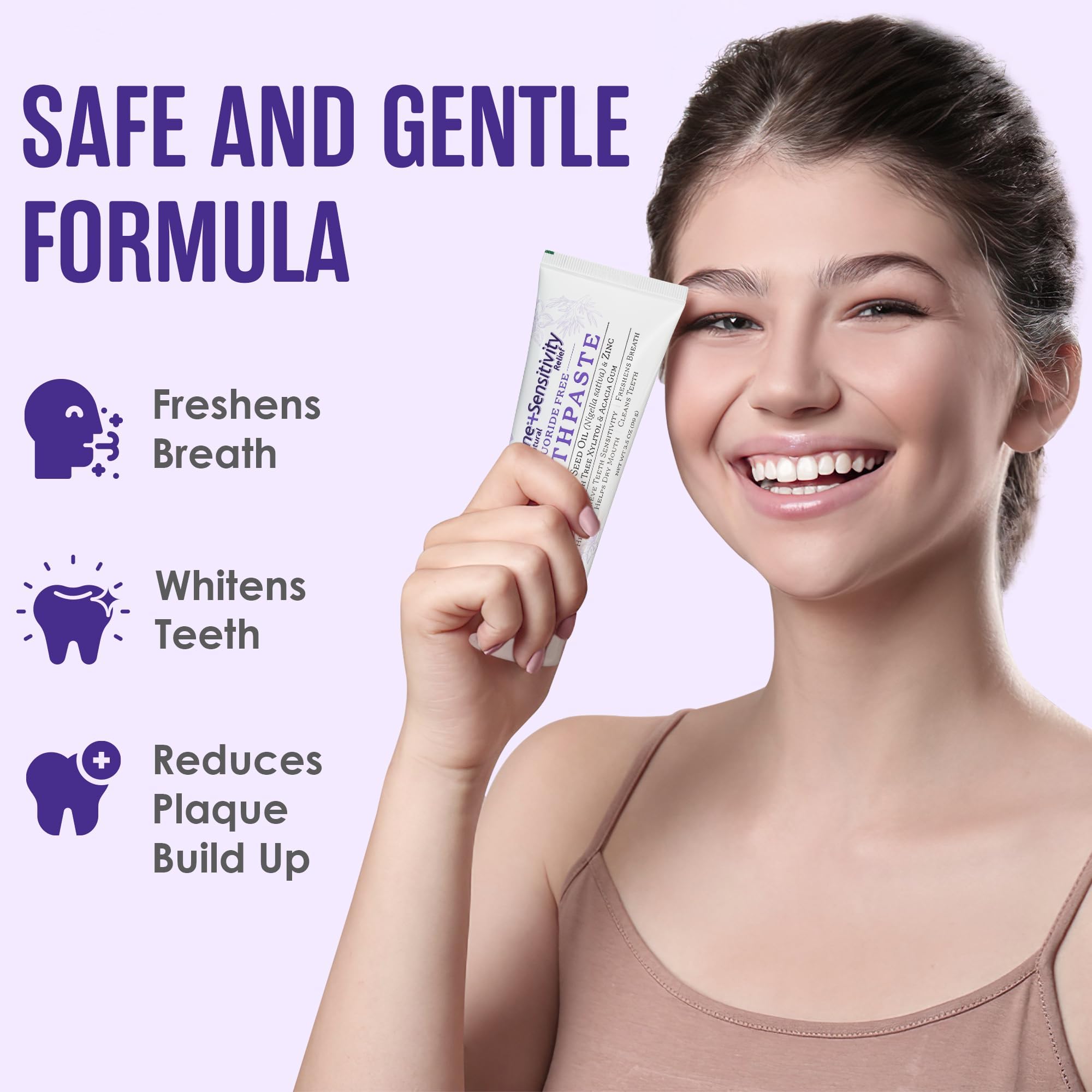 SprinJene Fluoride Free Toothpaste – Patented Black Seed Oil & Zinc | Made in USA