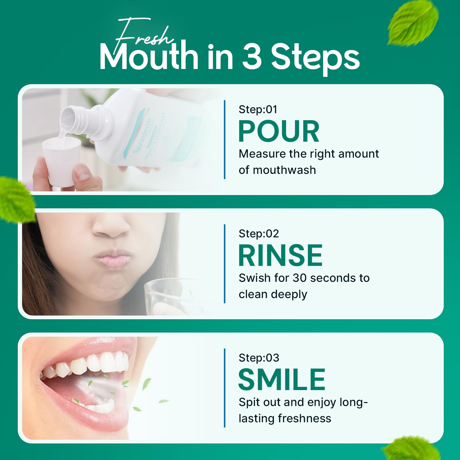 SprinJene Alcohol Free Mouthwash with Xylitol – Fluoride Free, Vegan & Made in USA (2 Pack)