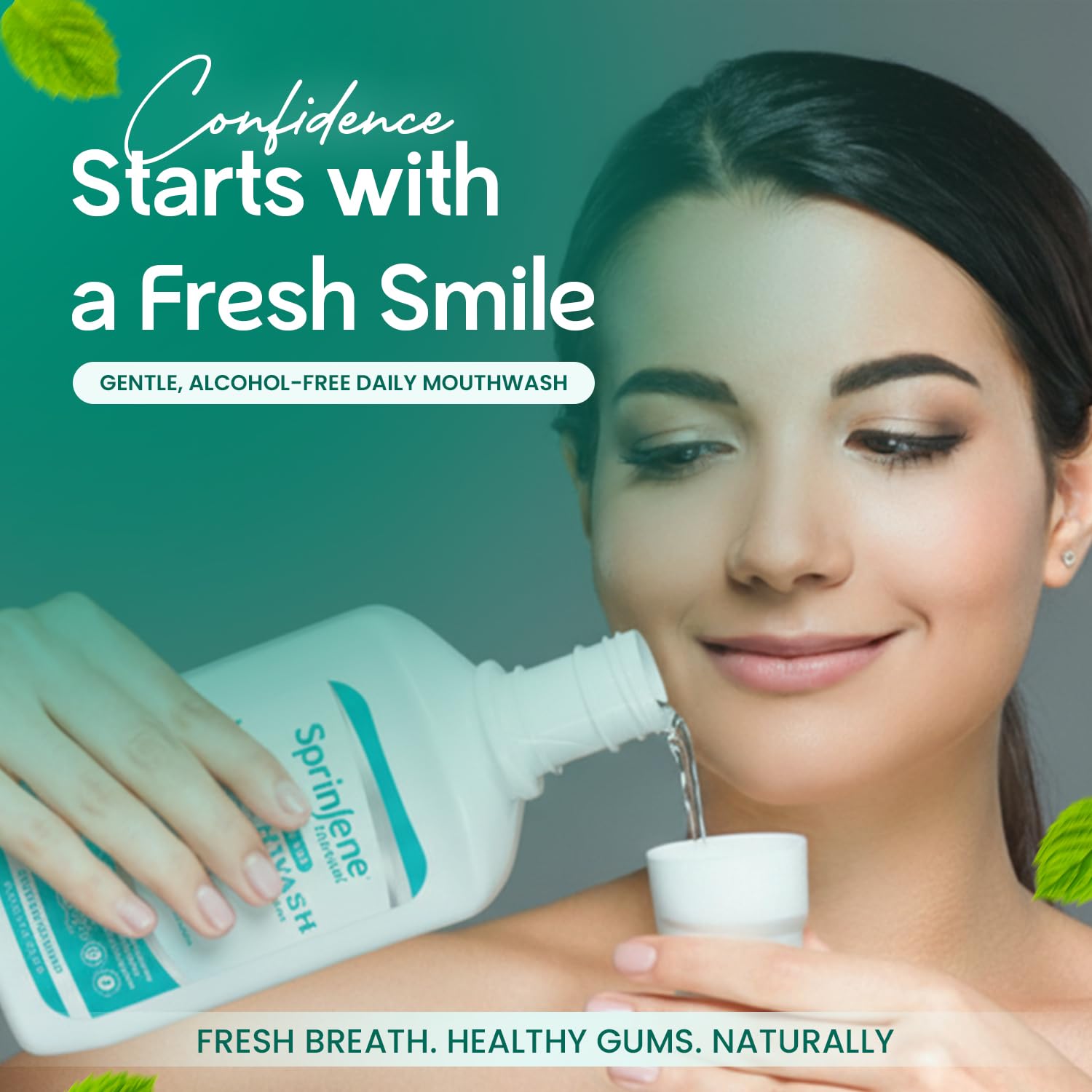 SprinJene Alcohol Free Mouthwash with Xylitol – Fluoride Free, Vegan & Made in USA (2 Pack)