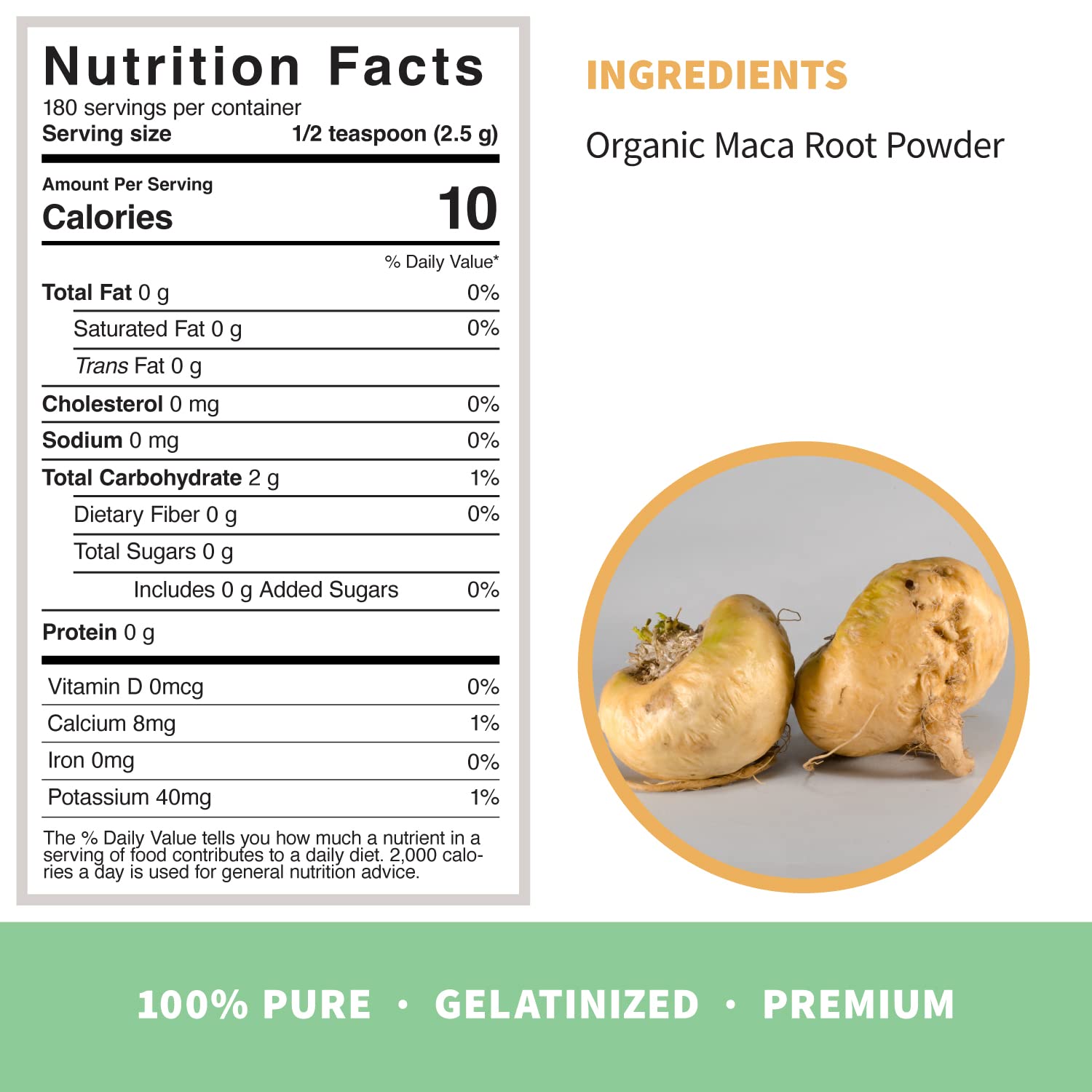 Sprout Living Organic Gelatinized Maca Root Powder 1 lb | Premium Maca Powder for Energy & Adaptogen