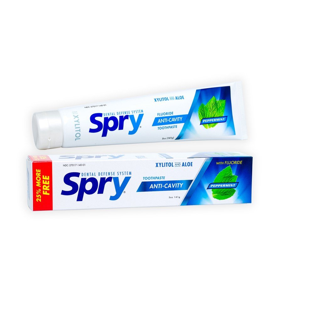 Spry Natural Xylitol Toothpaste 5oz – Pack of 2 for Adults & Kids