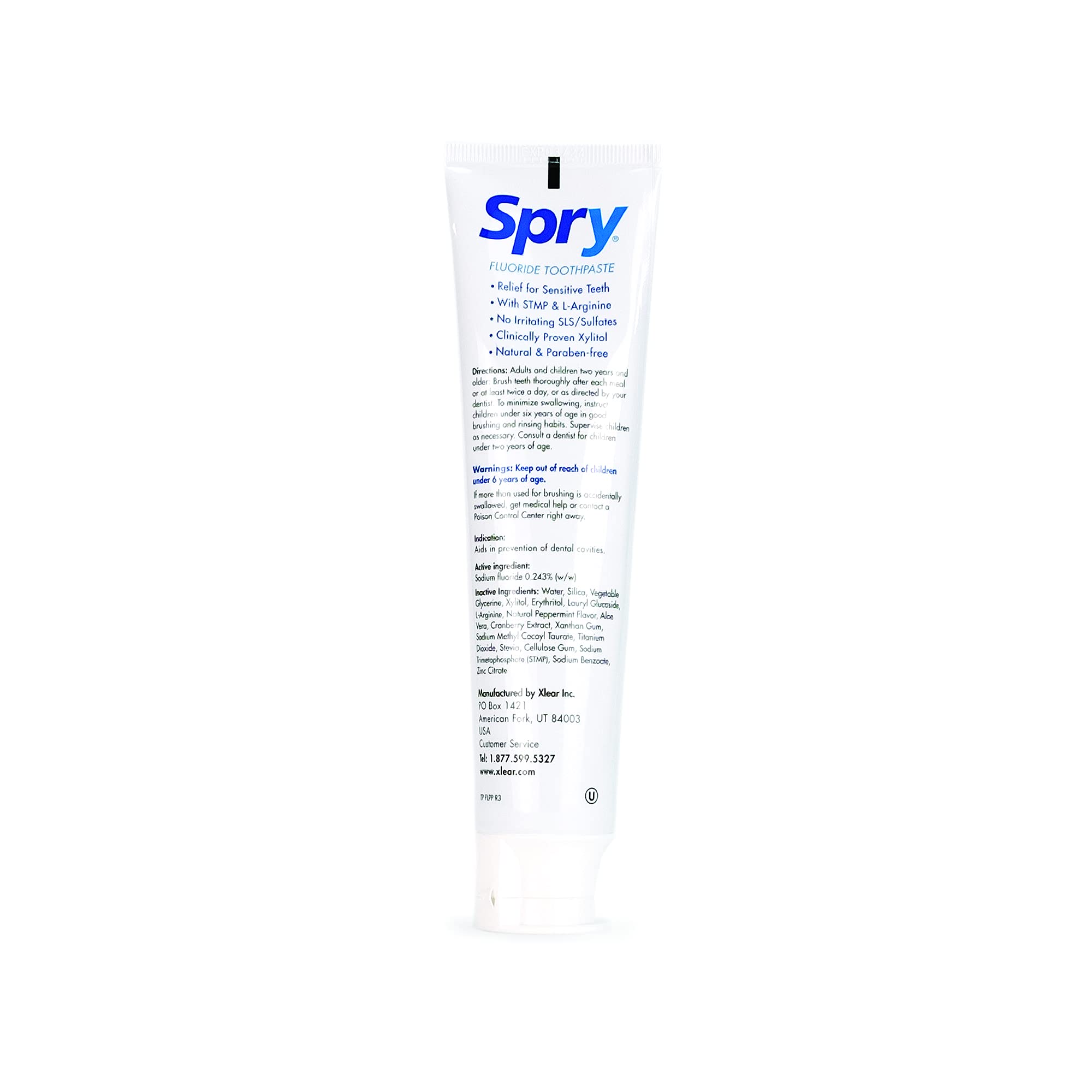 Spry Natural Xylitol Toothpaste 5oz – Fluoride, Whitening & Remineralizing (Pack of 1)