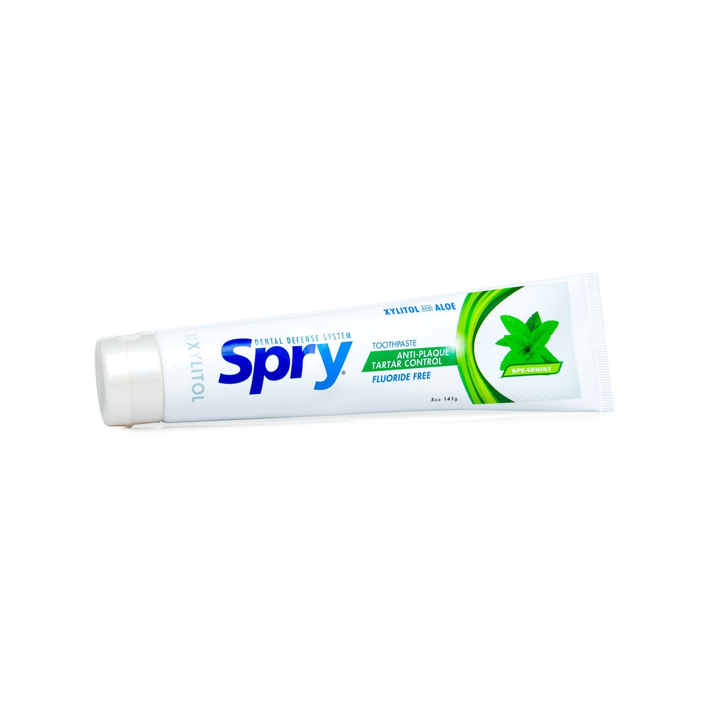 Spry Natural Xylitol Toothpaste 5oz – Fluoride Free, Gentle for Sensitive Teeth, Spearmint