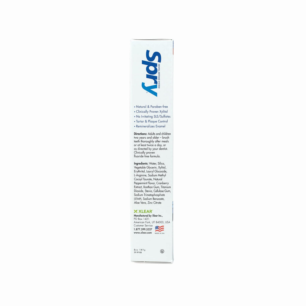 Spry Natural Xylitol Toothpaste 5oz – 6-Pack, Fluoride Free, Gentle for Sensitive Teeth, Peppermint