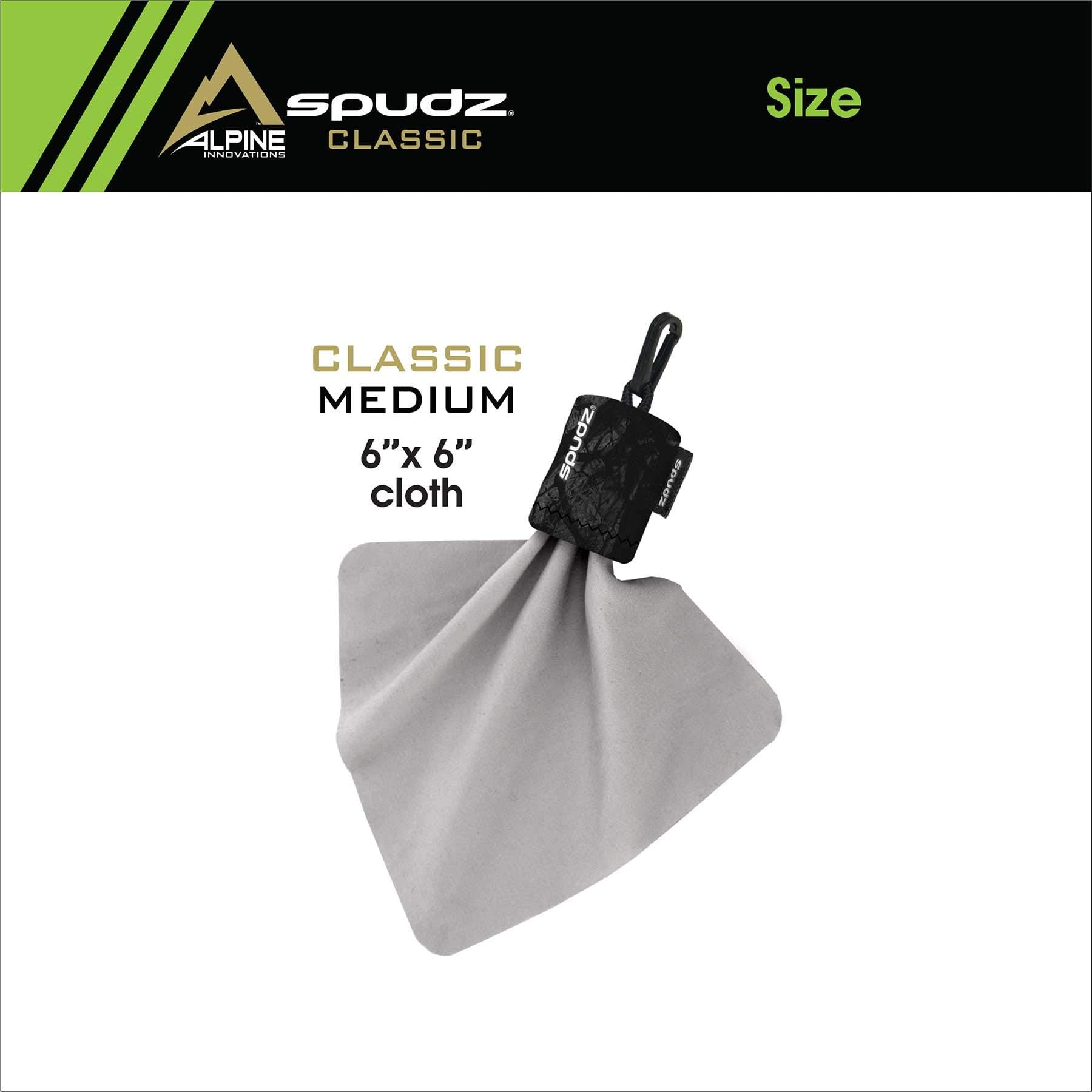 Spudz Classic Microfiber Lens Cleaner – Clip-On Pouch, 6x6 in (3-Pack) | Stealth Shadow