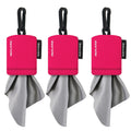 SPUDZ Classic Microfiber Lens Cleaner – Clip-On Pouch, 6x6 in, Pink (3-Pack)